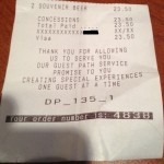 baseball beer receipt