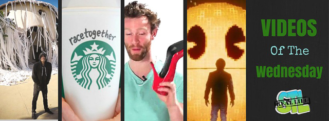 Romand Atwood toilet papers Howie Mandel's house, Pixels trailer, Anna Kendrick, people trying Starbucks and more