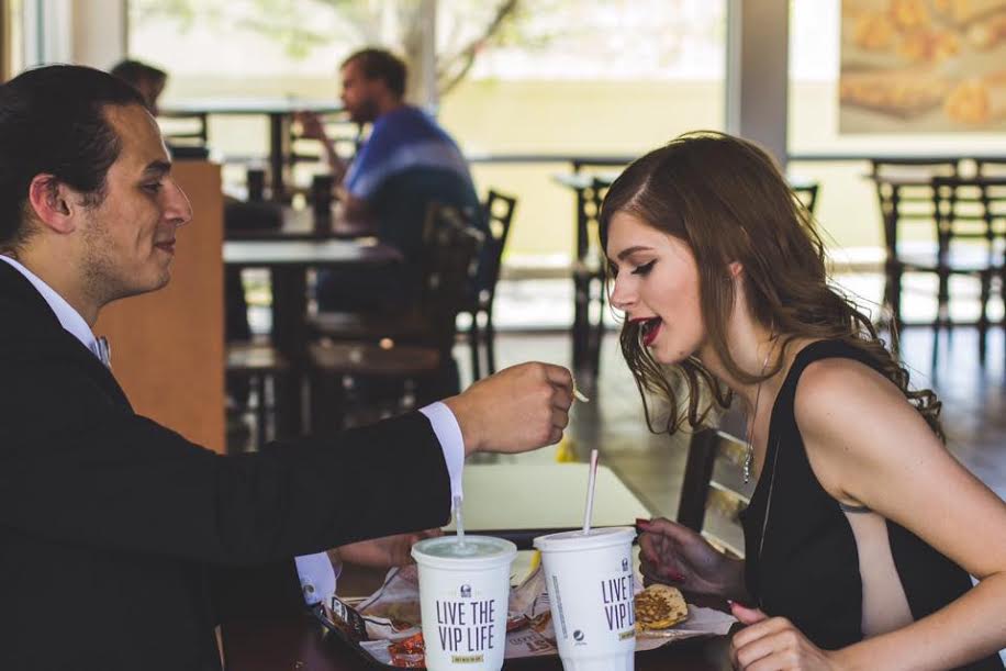 Couple eats at Taco Bell before Senior Prom