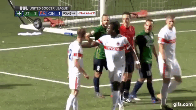 A replay of the play that resulted in a penalty kick for Cincinnati on September 23rd in St. Louis. 