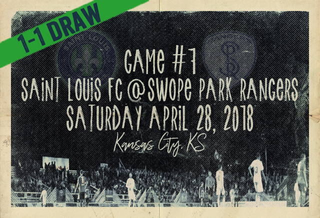 Saint Louis FC earned a 1-1 draw with the Swope Park Rangers Saturday in Kansas City at Children's Mercy Park.