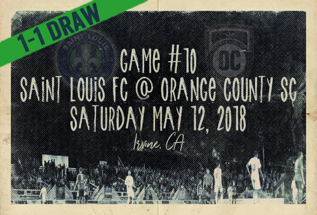 Orange County SC and Saint Louis FC played to a 1-1 draw on May 12, 2018 in a USL match
